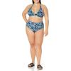 imageAmazon Essentials Womens LightSupport Tie Halter Bikini Swimsuit Top Available in Plus SizeDeep Blue Paisley