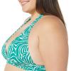 imageAmazon Essentials Womens LightSupport Tie Halter Bikini Swimsuit Top Available in Plus SizeGreen Zebra Stripe