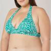 imageAmazon Essentials Womens LightSupport Tie Halter Bikini Swimsuit Top Available in Plus SizeGreen Zebra Stripe