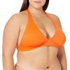 imageAmazon Essentials Womens LightSupport Tie Halter Bikini Swimsuit Top Available in Plus SizeOrange
