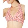 imageAmazon Essentials Womens LightSupport Tie Halter Bikini Swimsuit Top Available in Plus SizePale Peach Micro Floral