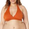 imageAmazon Essentials Womens LightSupport Tie Halter Bikini Swimsuit Top Available in Plus SizeTerracotta