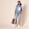 imageAmazon Essentials Womens Lightweight Crewneck Cardigan Sweater Available in Plus SizeBlue