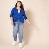 imageAmazon Essentials Womens Lightweight Crewneck Cardigan Sweater Available in Plus SizeBright Blue