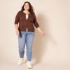 imageAmazon Essentials Womens Lightweight Crewneck Cardigan Sweater Available in Plus SizeBrown