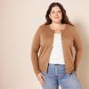 imageAmazon Essentials Womens Lightweight Crewneck Cardigan Sweater Available in Plus SizeCamel Heather