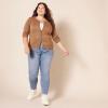 imageAmazon Essentials Womens Lightweight Crewneck Cardigan Sweater Available in Plus SizeCamel Heather
