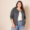 imageAmazon Essentials Womens Lightweight Crewneck Cardigan Sweater Available in Plus SizeCharcoal Heather