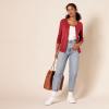 imageAmazon Essentials Womens Lightweight Crewneck Cardigan Sweater Available in Plus SizeDark Red
