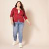 imageAmazon Essentials Womens Lightweight Crewneck Cardigan Sweater Available in Plus SizeDark Red