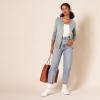 imageAmazon Essentials Womens Lightweight Crewneck Cardigan Sweater Available in Plus SizeGrey Heather