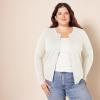 imageAmazon Essentials Womens Lightweight Crewneck Cardigan Sweater Available in Plus SizeIvory