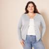 imageAmazon Essentials Womens Lightweight Crewneck Cardigan Sweater Available in Plus SizeLight Grey Heather