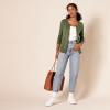 imageAmazon Essentials Womens Lightweight Crewneck Cardigan Sweater Available in Plus SizeOlive