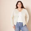 imageAmazon Essentials Womens Lightweight Crewneck Cardigan Sweater Available in Plus SizePale Peach