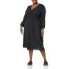 imageAmazon Essentials Womens Lightweight Georgette Long Sleeve VNeck Midi Dress Available in Plus SizeBlack