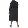 imageAmazon Essentials Womens Lightweight Georgette Long Sleeve VNeck Midi Dress Available in Plus SizeBlack