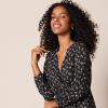 imageAmazon Essentials Womens Lightweight Georgette Long Sleeve VNeck Midi Dress Available in Plus SizeBlack Bouquet Floral