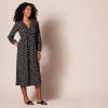 imageAmazon Essentials Womens Lightweight Georgette Long Sleeve VNeck Midi Dress Available in Plus SizeBlack Bouquet Floral