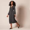 imageAmazon Essentials Womens Lightweight Georgette Long Sleeve VNeck Midi Dress Available in Plus SizeBlack Bouquet Floral