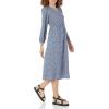 imageAmazon Essentials Womens Lightweight Georgette Long Sleeve VNeck Midi Dress Available in Plus SizeBlue Ditsy Floral
