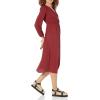 imageAmazon Essentials Womens Lightweight Georgette Long Sleeve VNeck Midi Dress Available in Plus SizeBurgundy