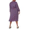 imageAmazon Essentials Womens Lightweight Georgette Long Sleeve VNeck Midi Dress Available in Plus SizeDark Blue Pansy