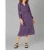 imageAmazon Essentials Womens Lightweight Georgette Long Sleeve VNeck Midi Dress Available in Plus SizeDark Blue Pansy