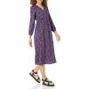 imageAmazon Essentials Womens Lightweight Georgette Long Sleeve VNeck Midi Dress Available in Plus SizeDark Blue Pansy
