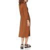 imageAmazon Essentials Womens Lightweight Georgette Long Sleeve VNeck Midi Dress Available in Plus SizeDark Chestnut Brown Diamond