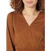 imageAmazon Essentials Womens Lightweight Georgette Long Sleeve VNeck Midi Dress Available in Plus SizeDark Chestnut Brown Diamond