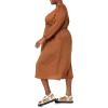 imageAmazon Essentials Womens Lightweight Georgette Long Sleeve VNeck Midi Dress Available in Plus SizeDark Chestnut Brown Diamond