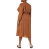 imageAmazon Essentials Womens Lightweight Georgette Long Sleeve VNeck Midi Dress Available in Plus SizeDark Chestnut Brown Diamond