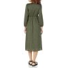imageAmazon Essentials Womens Lightweight Georgette Long Sleeve VNeck Midi Dress Available in Plus SizeDark Olive Abstract Animal