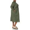 imageAmazon Essentials Womens Lightweight Georgette Long Sleeve VNeck Midi Dress Available in Plus SizeDark Olive Abstract Animal