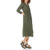 imageAmazon Essentials Womens Lightweight Georgette Long Sleeve VNeck Midi Dress Available in Plus SizeDark Olive Abstract Animal