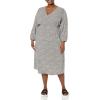 imageAmazon Essentials Womens Lightweight Georgette Long Sleeve VNeck Midi Dress Available in Plus SizeEspresso Leopard
