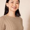 imageAmazon Essentials Womens Lightweight LongSleeve Cable Crewneck Sweater Available in Plus SizeCamel Heather