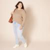 imageAmazon Essentials Womens Lightweight LongSleeve Cable Crewneck Sweater Available in Plus SizeCamel Heather