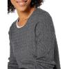 imageAmazon Essentials Womens Lightweight LongSleeve Cable Crewneck Sweater Available in Plus SizeCharcoal Heather