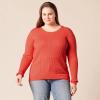 imageAmazon Essentials Womens Lightweight LongSleeve Cable Crewneck Sweater Available in Plus SizeCoral Pink