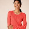 imageAmazon Essentials Womens Lightweight LongSleeve Cable Crewneck Sweater Available in Plus SizeCoral Pink