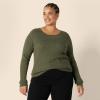 imageAmazon Essentials Womens Lightweight LongSleeve Cable Crewneck Sweater Available in Plus SizeDark Olive