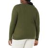 imageAmazon Essentials Womens Lightweight LongSleeve Cable Crewneck Sweater Available in Plus SizeDark Olive