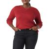 imageAmazon Essentials Womens Lightweight LongSleeve Cable Crewneck Sweater Available in Plus SizeDark Red
