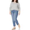 imageAmazon Essentials Womens Lightweight LongSleeve Cable Crewneck Sweater Available in Plus SizeLight Grey Heather