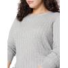imageAmazon Essentials Womens Lightweight LongSleeve Cable Crewneck Sweater Available in Plus SizeLight Grey Heather