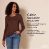 imageAmazon Essentials Womens Lightweight LongSleeve Cable Crewneck Sweater Available in Plus SizeLight Pink