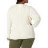 imageAmazon Essentials Womens Lightweight LongSleeve Cable Crewneck Sweater Available in Plus SizeOatmeal Heather