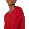 imageAmazon Essentials Womens Lightweight LongSleeve Cable Crewneck Sweater Available in Plus SizeRed